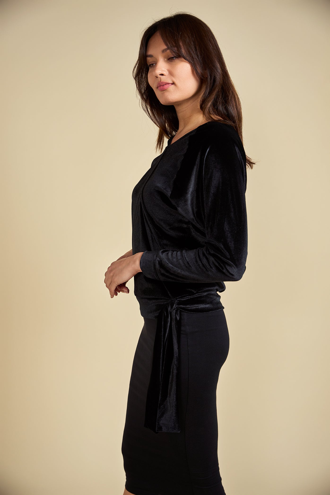 Velour Wrap Top