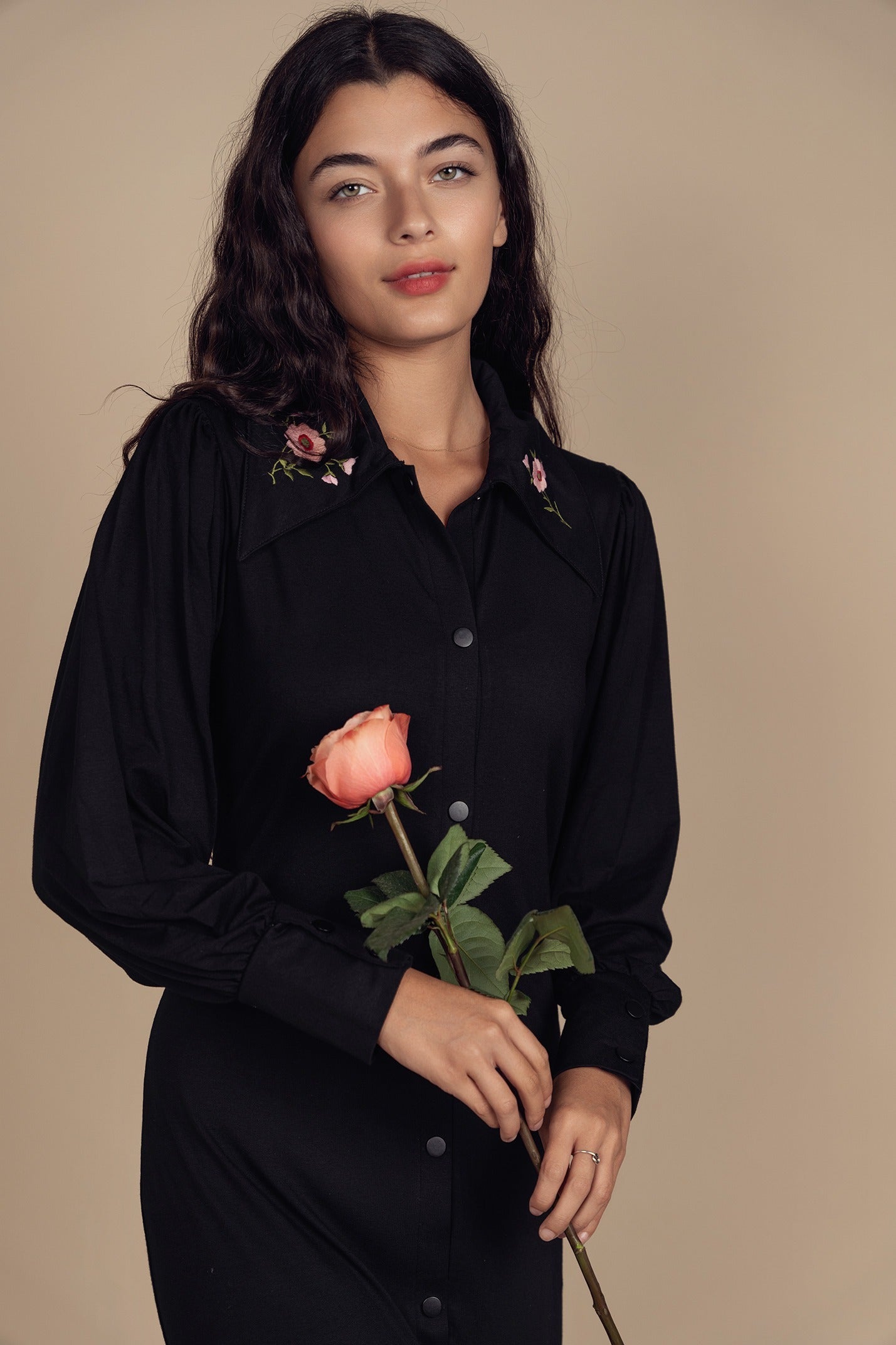 Rose Embroidered Morning Robe