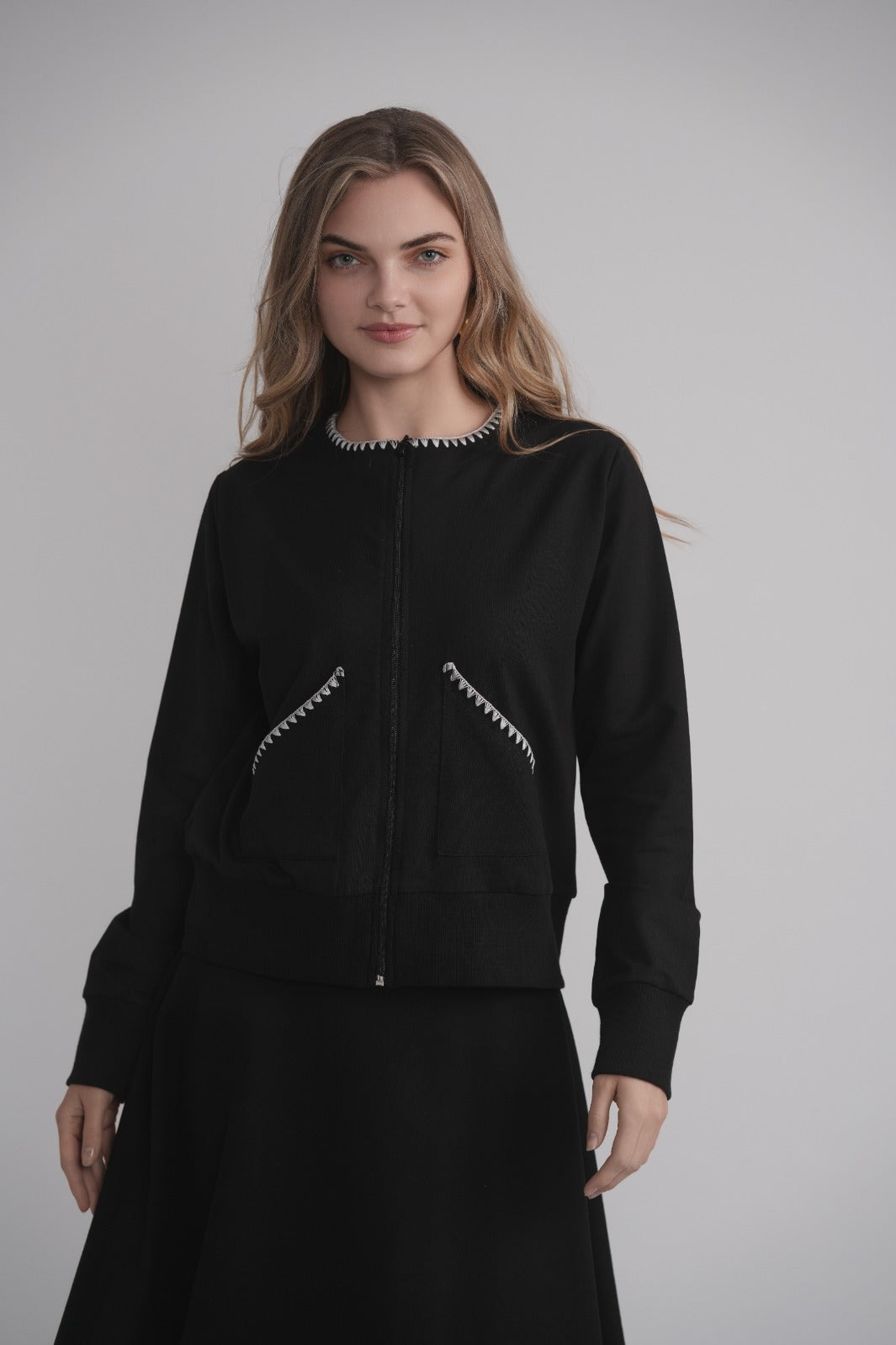 Zip up With Blanket Stitching