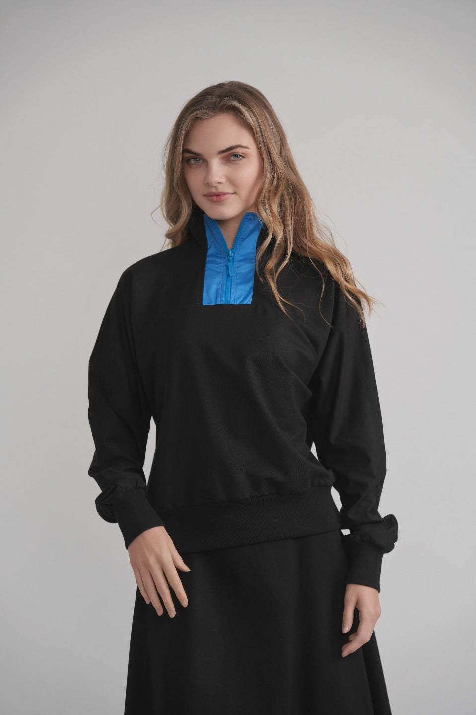 Matte Satin Top - Blue