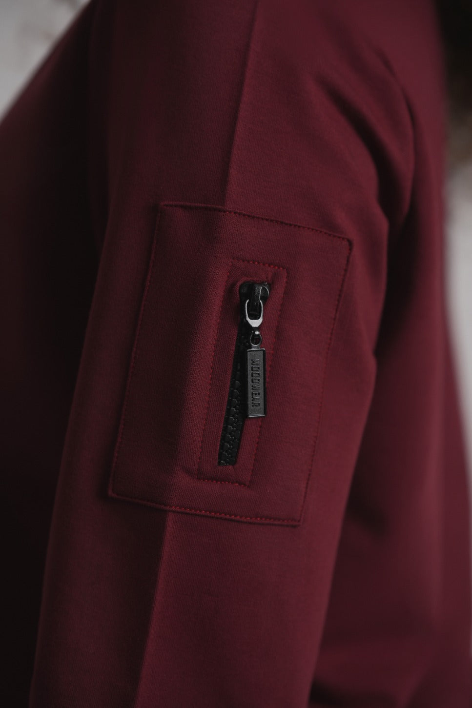 Dolman Sleeve Button Sweatshirt - Wine