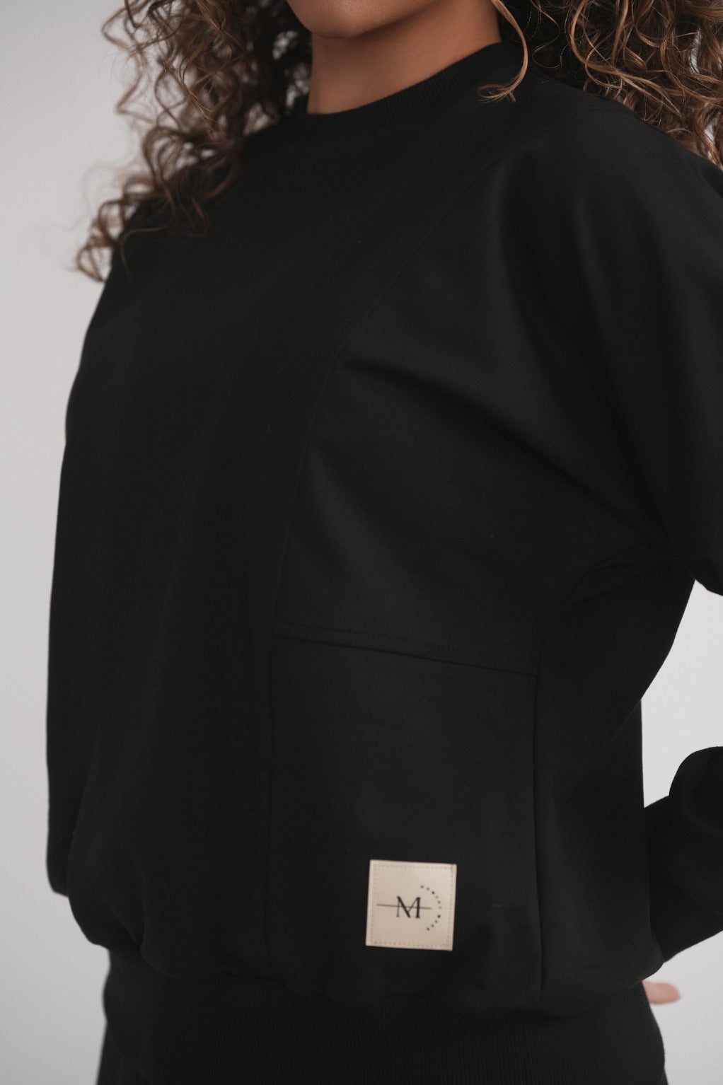 French Terry Sweatshirt with Logo - Black