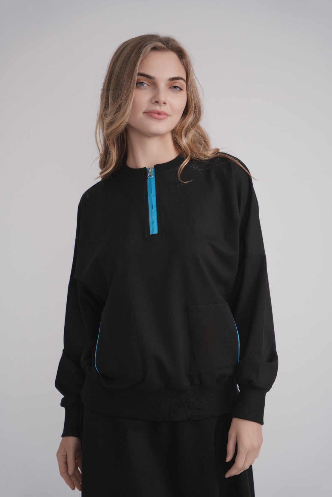 Torquoise Zipper Sweathshirt