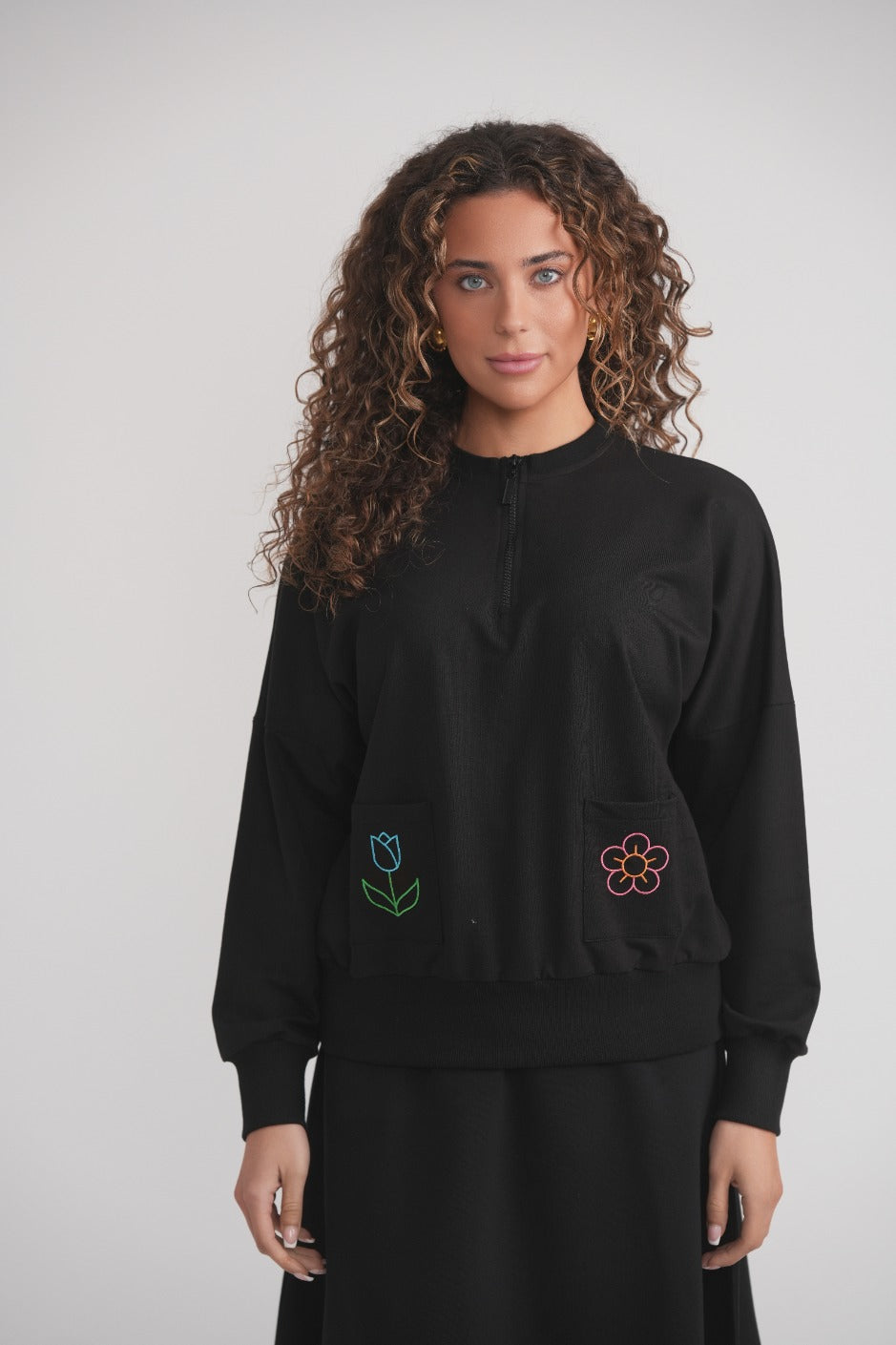 Embroidered Pocket Sweatshirt