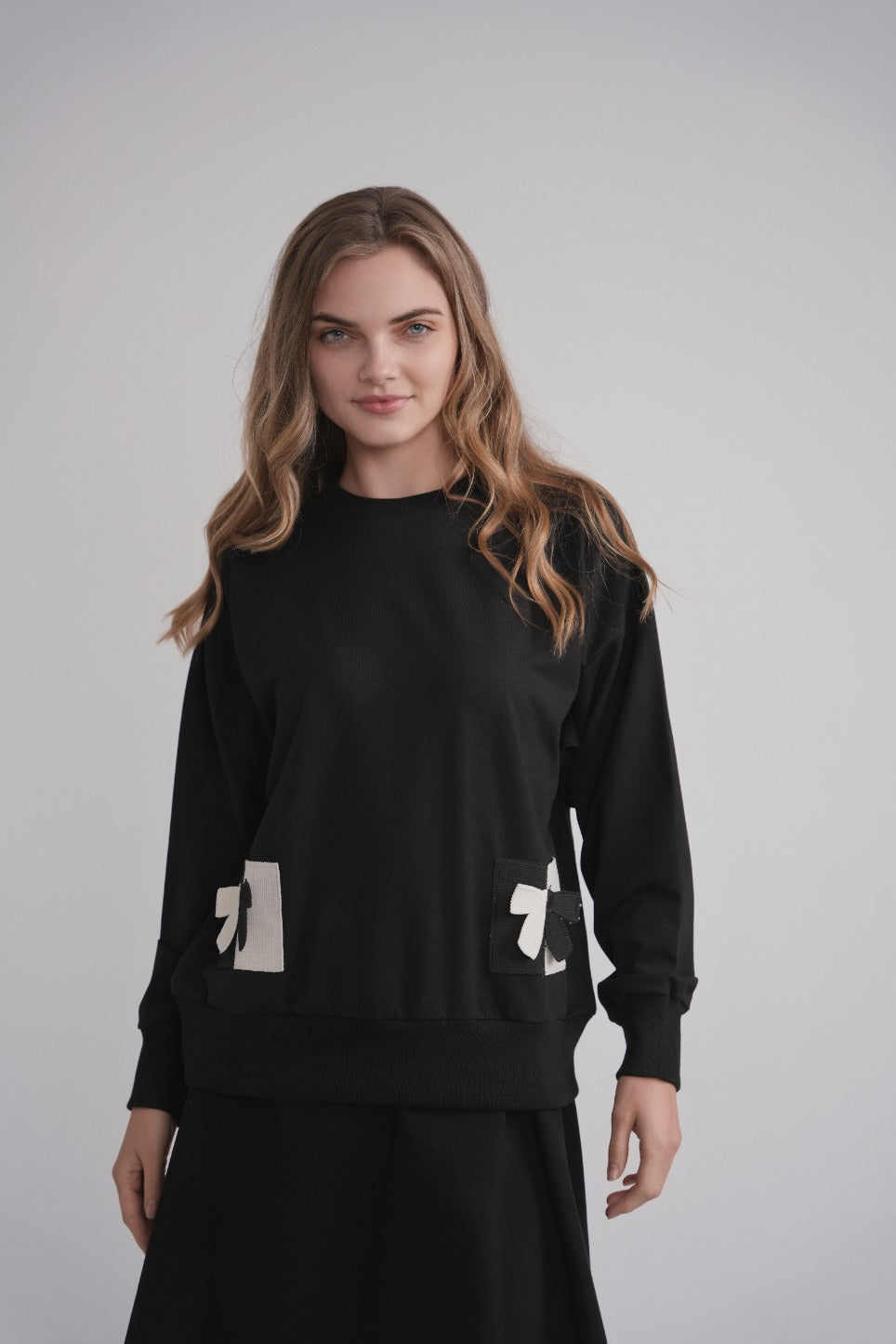 Knitted Pocket Sweatshirt