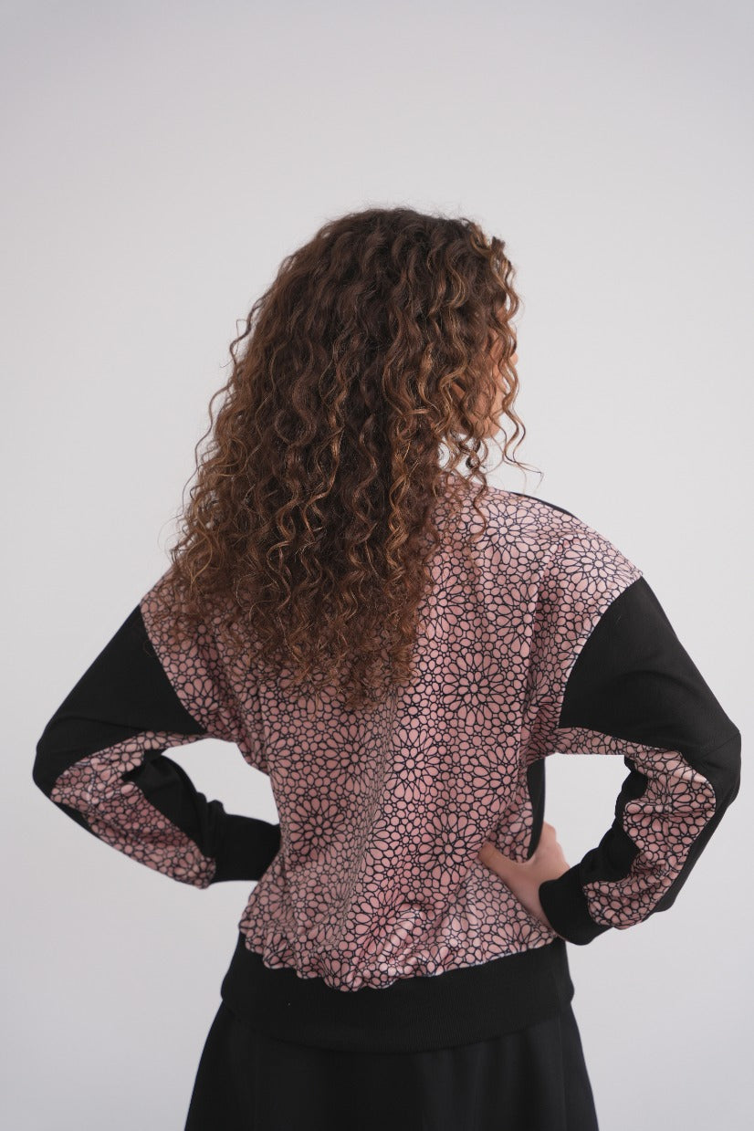 Velour Back Floral Print