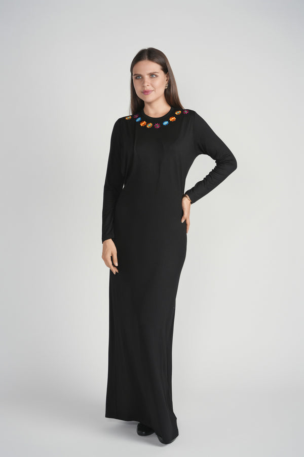 Embroidered Flower Nursing Nightgown