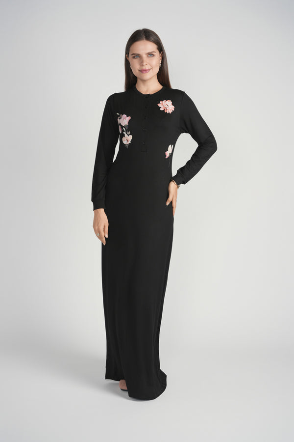 Floral Printed Button Nightgown