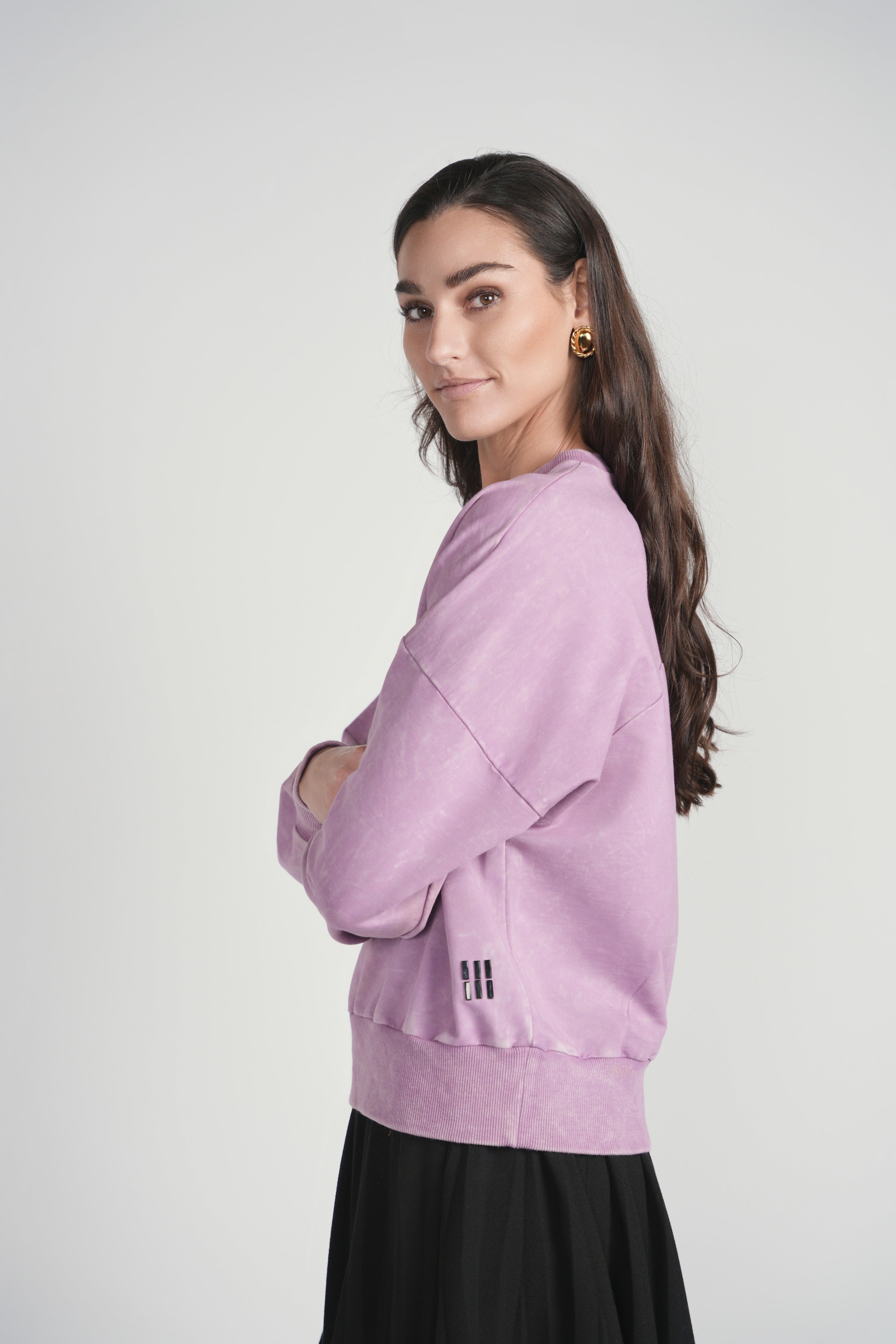 Comfy Sweatshirt - Pink Acid Wash