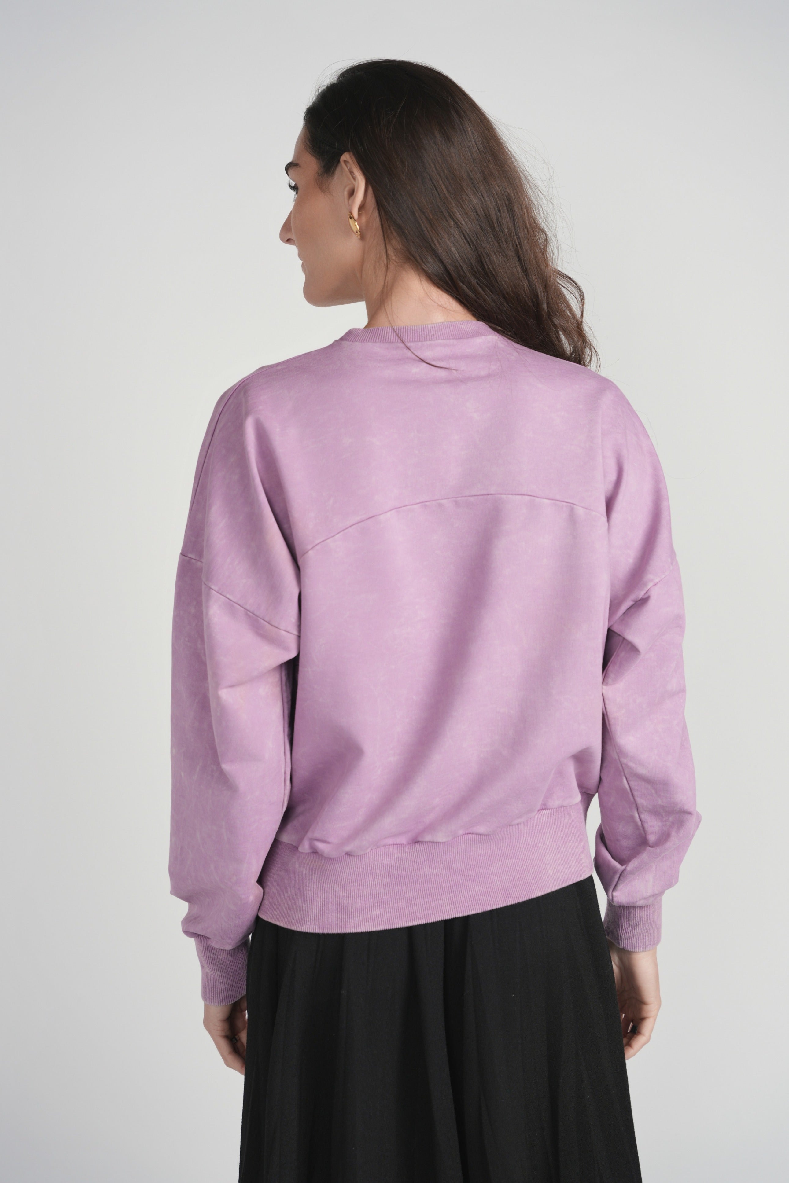 Comfy Sweatshirt - Pink Acid Wash