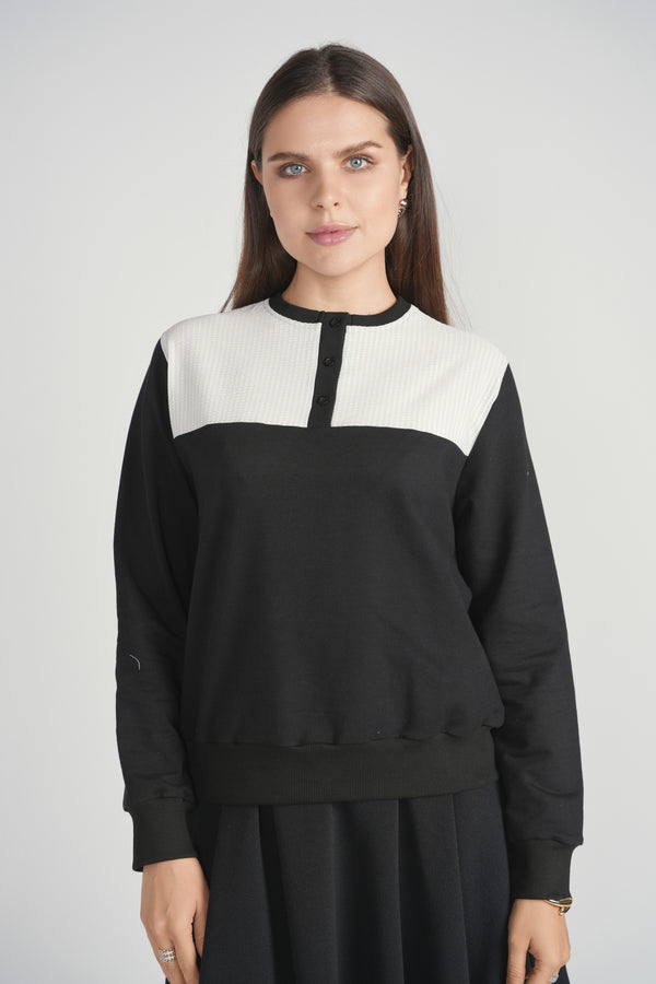 Seersucker Sweatshirt - Beige