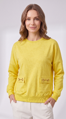 Horsebit Pocket Sweatshirt - Yellow