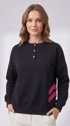 Shirling Design Sweatshirt - Black