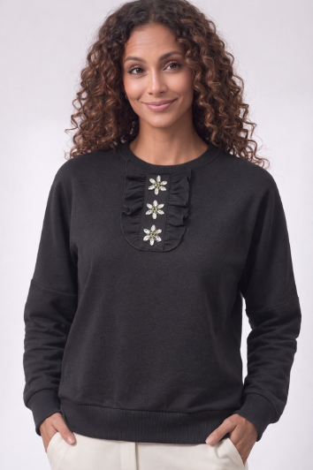 Rhinestone Placket Top