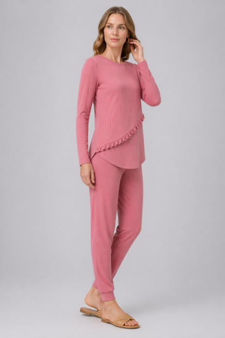 Ruffled Pleats Pajamas - Pink