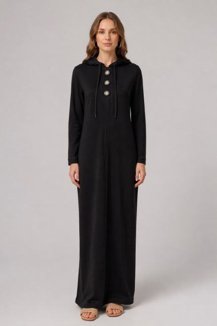 Gold Button Morning Robe