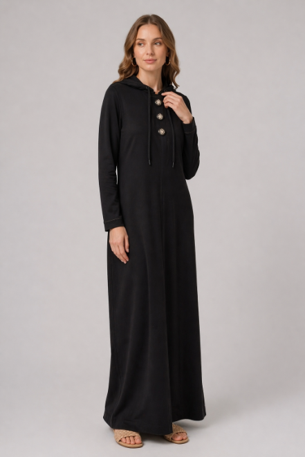 Gold Button Morning Robe