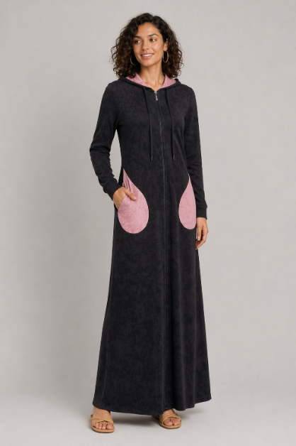 Acid Wash Morning Robe - Pink