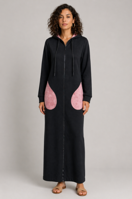 Acid Wash Morning Robe - Pink
