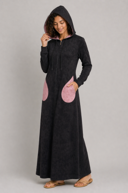Acid Wash Morning Robe - Pink