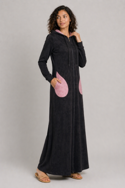 Acid Wash Morning Robe - Pink