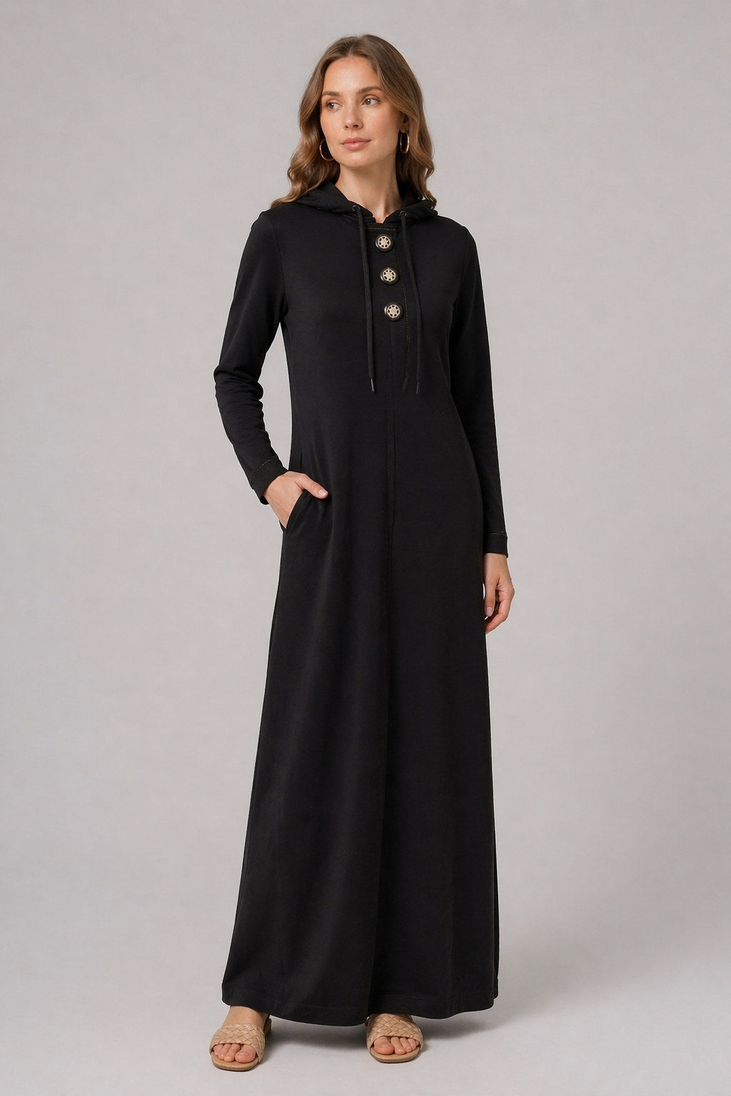 Gold Button Morning Robe
