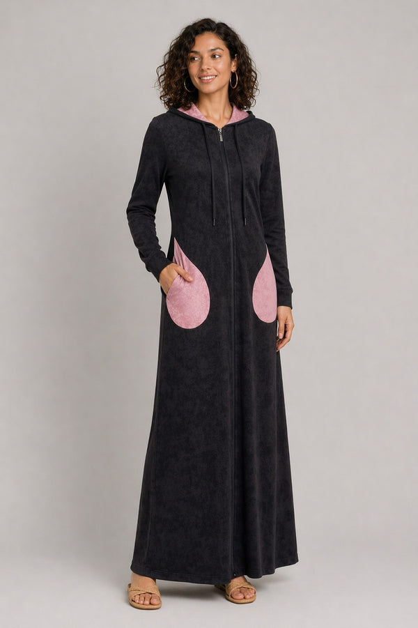 Acid Wash Morning Robe - Pink