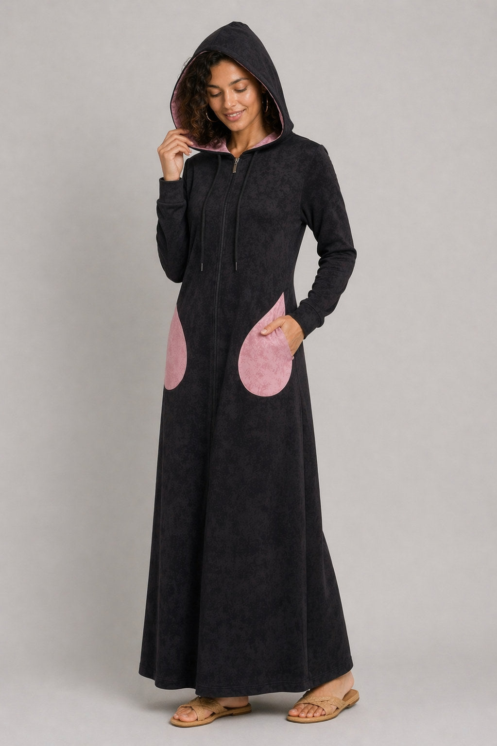 Acid Wash Morning Robe - Pink