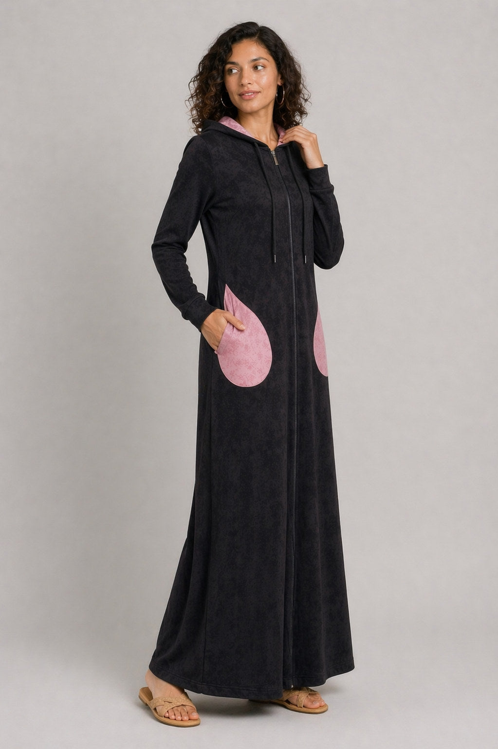 Acid Wash Morning Robe - Pink