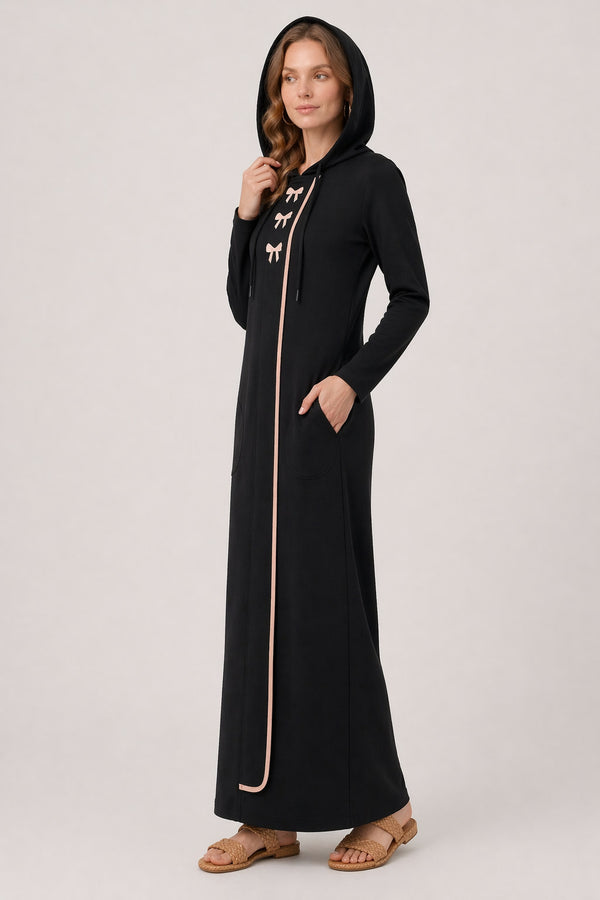 Embroidered Bow Morning Robe