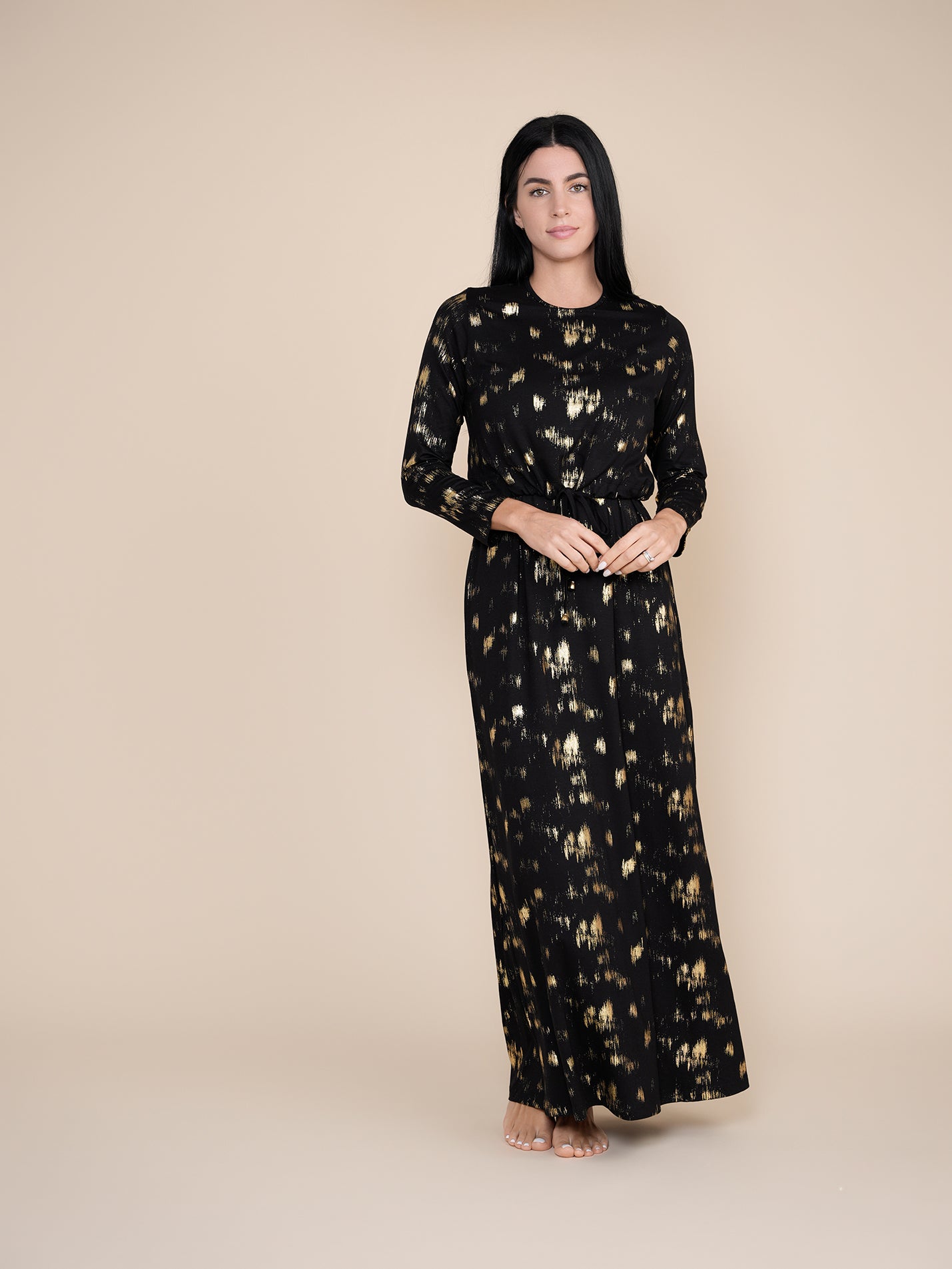 Gold Print Nursing Nightgown