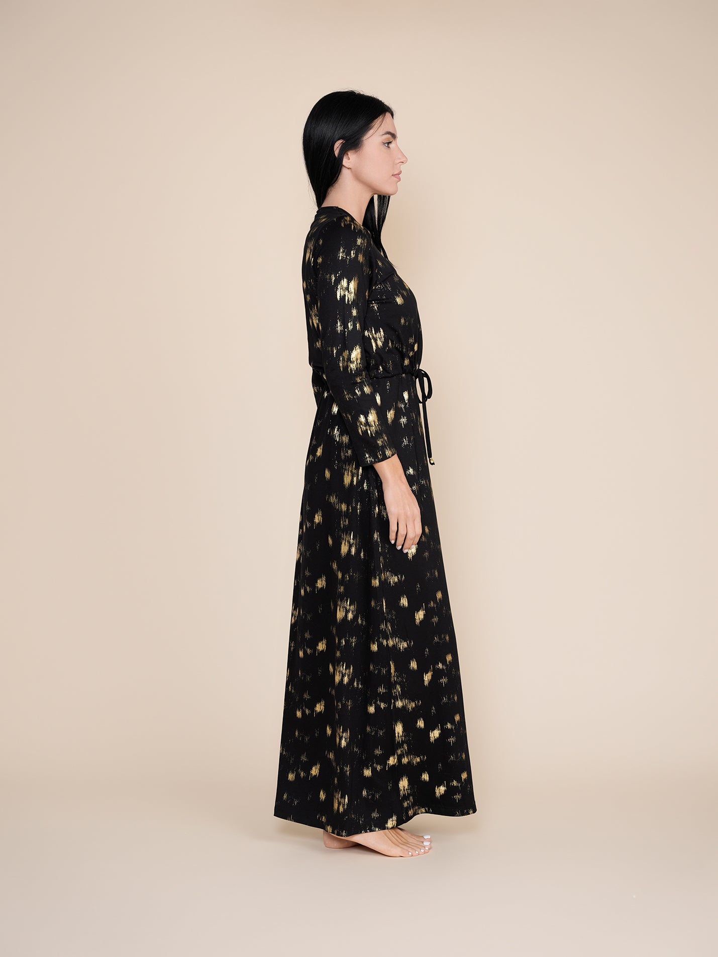 Gold Print Nursing Nightgown