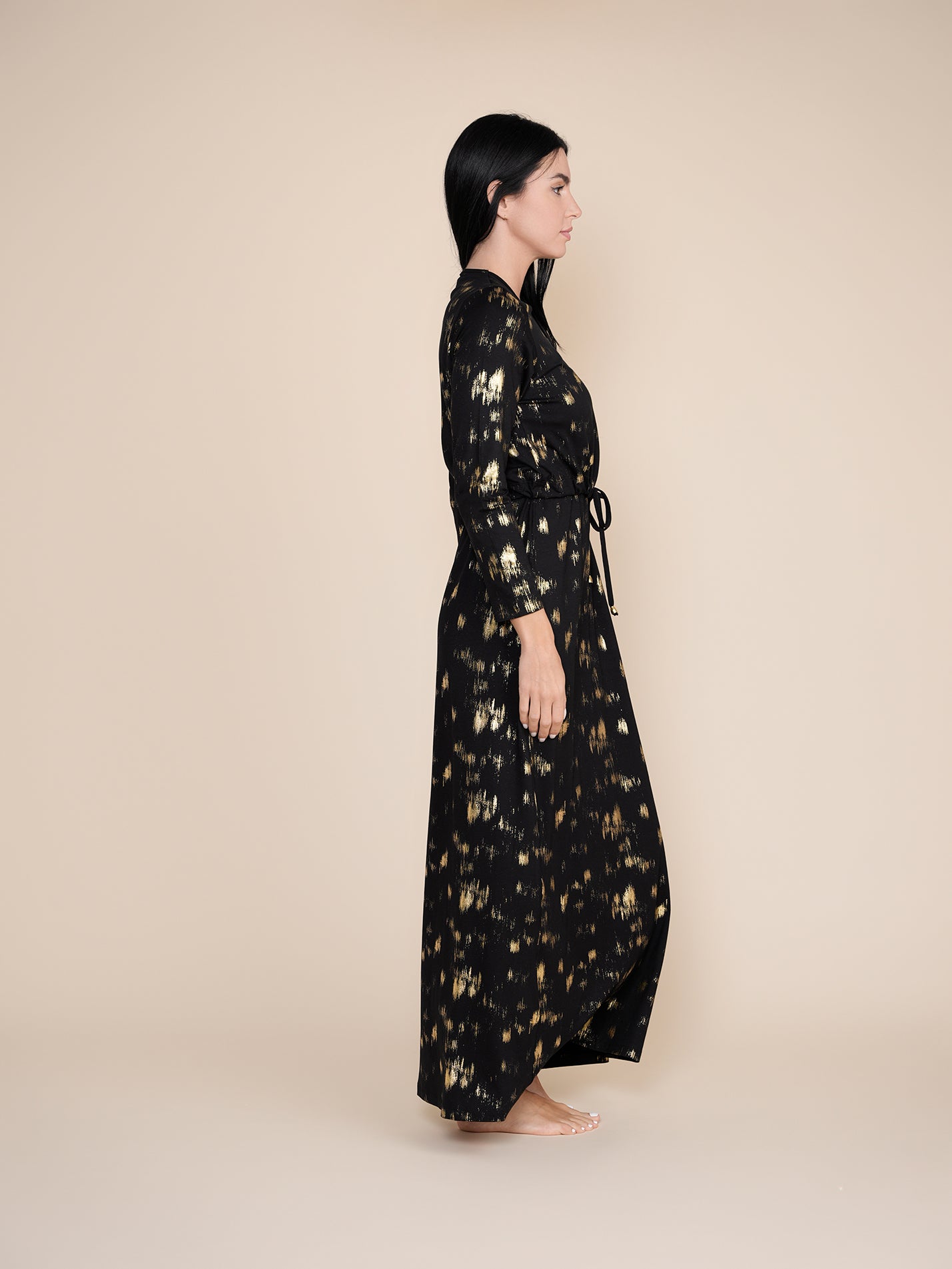 Gold Print Nursing Nightgown